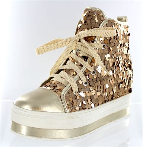 Women's Gold Designer Sneakers 